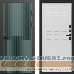 Входная дверь ГРАУНД Velutto Verde Бетон Спарта белое дерево